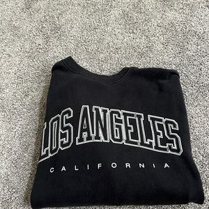 Oversized black Brandy Melville Los Angeles crew neck sweatshirt one size